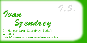 ivan szendrey business card